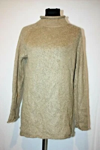 Jones New York Sport Mohair Blend Beige Mock Turtleneck Pullover Sweater Sz S - Picture 1 of 5