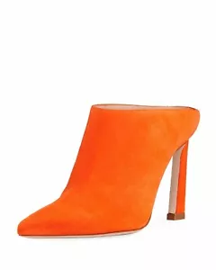 STUART WEITZMAN CAMILA ARANCIONE COLORE INCREDIBILE MULI IN PELLE SCAMOSCIATA LUSSO US 8.5 I LOVE SHOES - Foto 1 di 9