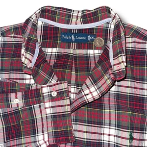 Camicia Oxford RALPH LAUREN a quadri uomo 2XL Madras vestibilità classica L/S abbottonata - Foto 1 di 4
