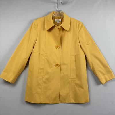 Abrigo Talbots Chaquetón Mujer Talla 10P Bolsillos Forrado con Botones Algodón Amarillo Clásico Foto 1 de 4