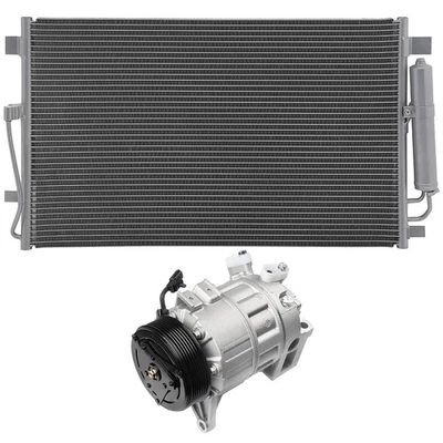 Aluminum AC Condenser + AC Compressor Cooling Kit For 2007-2012 Nissan Altima - Image 1 of 4