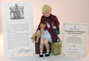 Royal Doulton Children Of Blitz Ltd Ed Figure HN3203 Girl Evacuee & Cert Superb - Picture 1 of 9