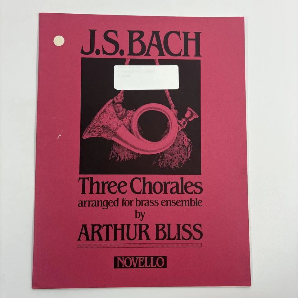 J.S. Bach Three Chorales Brass Ensemble Music Score & Parts Arthur Bliss Novello - Image 1 of 4