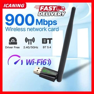 WiFi 6 USB Adapter 900Mbps Bluetooth 5.4 Dual Band 2.4G/5Ghz AX900 Network Card - Picture 1 of 7