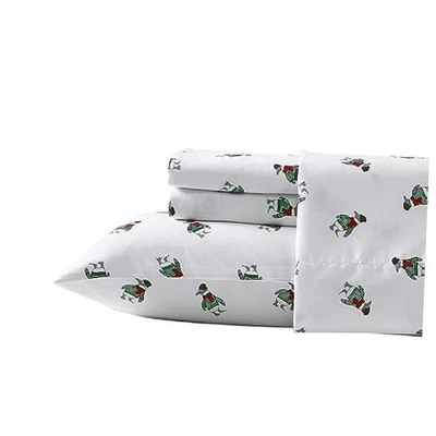  - Sheet Set, Brushed Flannel Bedding Set, Soft & Cozy Room King Penguin Toss - Image 1 of 4