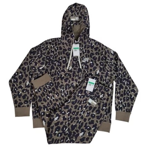 Nike Mens XL Sportswear Club Leopard Print Track Sweat Suit Hoodie Joggers Pants - Picture 1 of 17