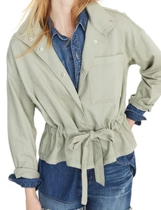 Chaqueta Militar Madewell Southlake Verde Mediana Paisaje Olvidado Corbata Cintura - Imagen 1 de 11