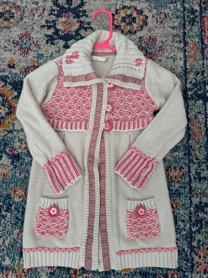 Maggie & Zoe Girls Chunky Knit Cardigan Sweater Grandpa Sweater Size Small - Image 1 of 4