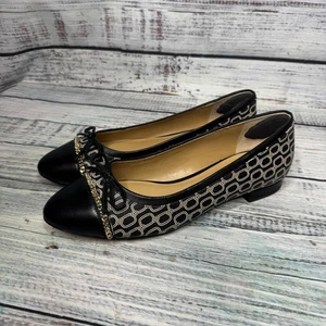 Talbots Damen-Flats Größe 8,5 – gemusterte Kappe Zehe/Mischgewebe Ballerinas Stil - Bild 1 von 4