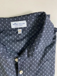 Polo uomo Peter Millar teschio estiva comoda taglia media golf Montreux nera - Foto 1 di 24