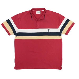 Camisa Burberry Para Hombre Manga Corta Polo Rojo Rugby Rayas EU 2XL/US Grande - Imagen 1 de 16