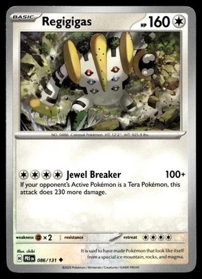 REGIGIGAS 086/131 UNCOMMON PRISMATIC EVOLUTIONS POKEMON - Image 1 of 4