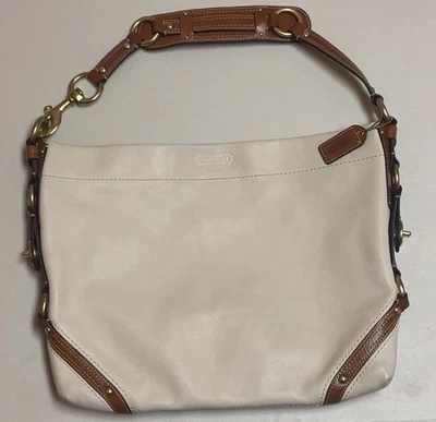BOLSO DE MANO COACH Y2K VINTAGE CARLY GRANDE CUERO BLANCO HOLGADO HOMBRO  Foto 1 de 4