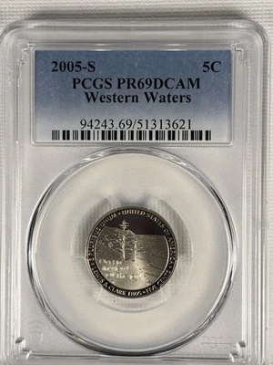 2005 S 5C Western Waters Jefferson Nickel PCGS PR69DCAM - Image 1 of 4