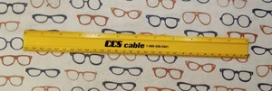 Vintage CCS Cable Television Company Promo 12" Plastic Ruler Yellow - Picture 1 of 2