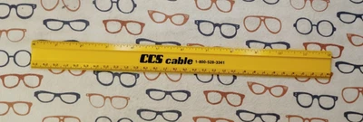 Vintage CCS Cable Television Company Promo 12" Plastic Ruler Yellow - Image 1 of 2