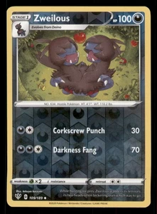 Zweilous SWSH03: Darkness Ablaze #109/189 Uncommon Reverse Holo Pokemon LP - Bild 1 von 2