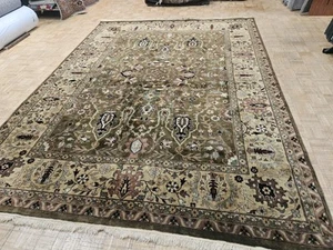 9x12 INDIAN INDO GENUINE KALATY OUSHAK RUG - FINE HAND WOVEN RUG 100% WOOL - Picture 1 of 14