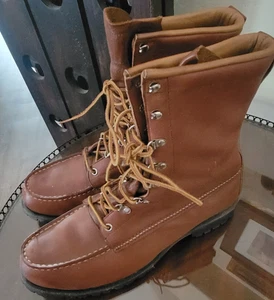 Size 10C Vintage Red Wing Irish Setter Lace Up Boots MOC toe rubber - Picture 1 of 9