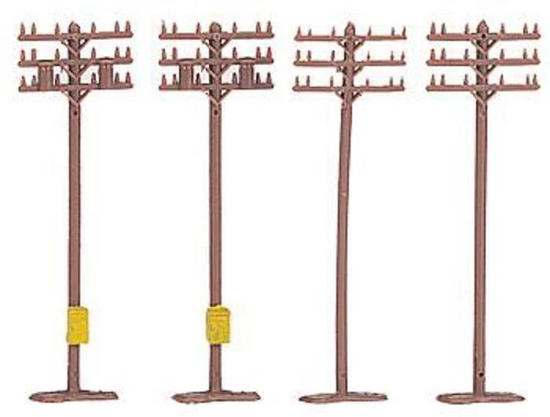 Bachmann Telephone Poles (12) - N Scale Model Railroad Trackside Accessory - Image 1 of 1