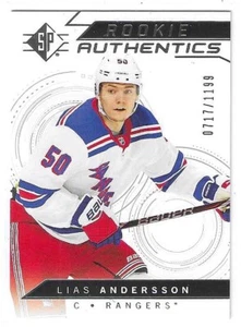 2018-19 SP HOCKEY LIAS ANDERSSON ROOKIE AUTHENTICS RC #139 NY RANGERS 0717/1199 - Bild 1 von 2
