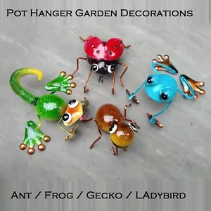Animal Plant Pot Hanger Decorative Ornament Large Metal Garden Hanging Buddies - Picture 1 of 13