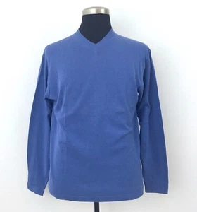 NEIMAN MARCUS Exclusive NWT Men's Sz.SMALL Blue Pullover Sweater, Cotton, V Neck - Picture 1 of 7