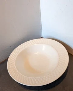 ONEIDA BASKET WEAVE FLAT SOUP 8 7/8" WIDE VG USED CON - Picture 1 of 3