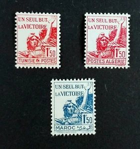 ALGERIE MAROC TUNISIE 1 SEUL BUT LA VICTOIRE 1943  NEUF ** MNH M9a - Imagen 1 de 1