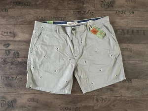 PANTALONES CORTOS CHINOS FAT FACE MAWES ESTAMPADO DE PÁJAROS ALGODÓN HOMBRE - GRIS - W 42 L 7 PULGADAS NUEVOS - Imagen 1 de 10