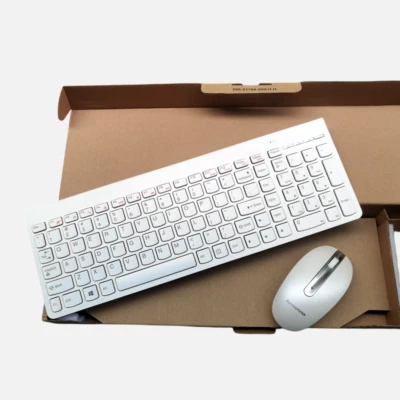 Lenovo white wireless keyboard and mouse kit SK-8861 USA layout - Image 1 of 4
