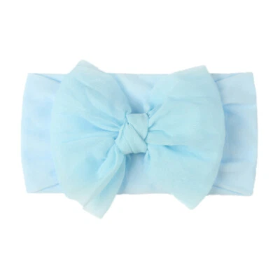 1PC Newborn Infant Baby Girls Solid Bow Headband Stretch Hairband Headwear - Image 1 of 4