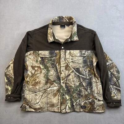 DDX Dri Duck Jacket Mens 2XL Brown Leaf Camouflage Fleece Snap Shacket XXL - Image 1 of 4