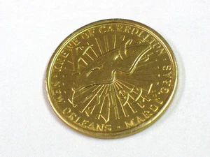 Gold Tone Krewe Of Carrollton Saga of the Mississippi 1968 Mardi Gras Doubloon - Picture 1 of 2