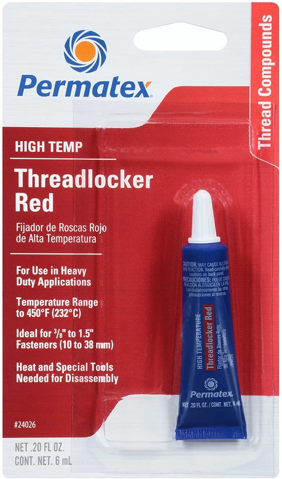 Permatex 24026 Alta Temperatura Threadlocker Rojo, 6 ml Foto 1 de 1