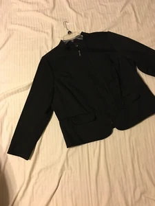 Apt.9: Chaqueta de vestir para mujer de manga larga, cremallera forrada frontal, peplum: negra, 1X - Imagen 1 de 9