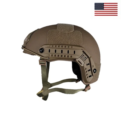 NIJ 3A FAST USA Bulletproof + V50 Fragproof Ballistic Helmet Coyote Brown - Image 1 of 4