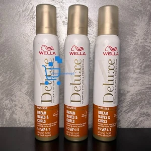 3 x 200ml Wella Deluxe Hair Mousse Dream Curls & Waves Strong Hold up to 24h - Picture 1 of 3