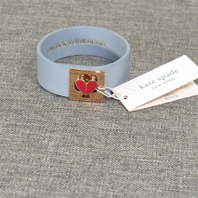 Pulsera Kate Spade Horizon Azul Cuero y Esmalte Desbloquea Tu Corazón PEQUEÑA Foto 1 de 4