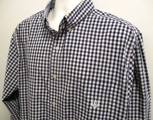 CHAPS Men's Dress Shirt X-Large Blue White Plaid Easy Care - Picture 1 of 5
