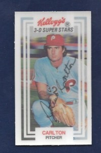 STEVE CARLTON  1983  KELLOGGS 3-D SUPERSTARS CARD #45 .99 SHIP F302