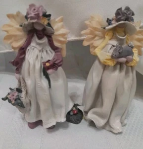 Kathy Koziol Set Of 2 Angels 1998 3 3/4" Tall Nice Preowned Condition - Picture 1 of 5