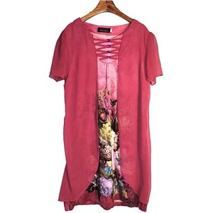 Women's Silk Size M or L Faux Cape Two-Piece Satin Dress Short Sleeve SAC111 - Imagen 1 de 3