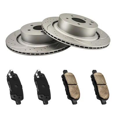 Rear Drilled Brake Rotors + Ceramic Brake Pads For Infiniti G35 G37 - Image 1 of 4