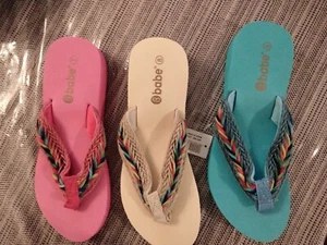 NEW Women braided COLORFUL thong Slip On BEACH Water sandal flip flops - Picture 1 of 3