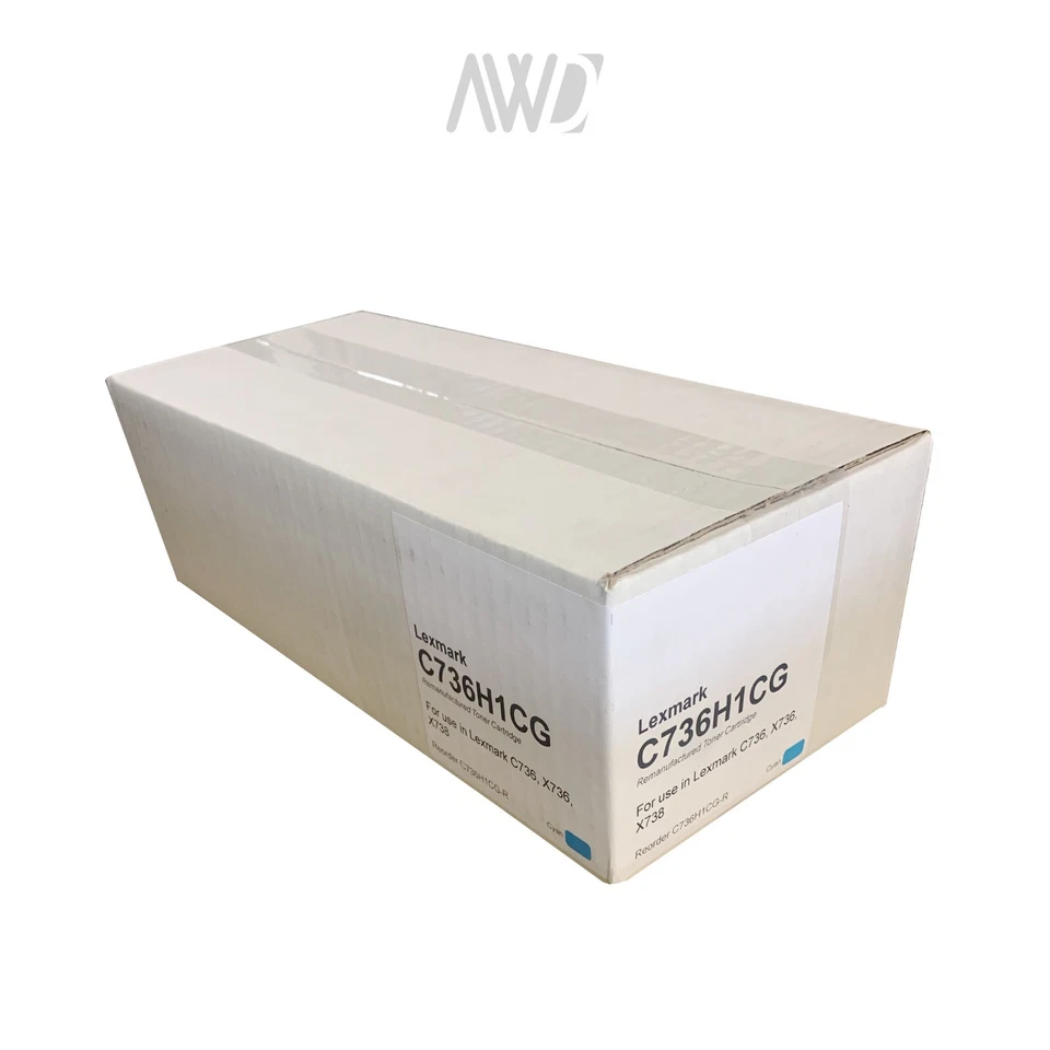 Compatible with Lexmark C736H1CG Cyan Toner Cartridge (IBM 24B5804) - NEW SEALED - Image 1 of 1