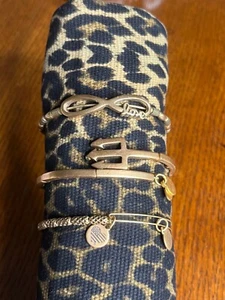 Alex & Ani Vintage Sixty Six Gold Tone Bracelets Infinity Love, Pitchfork 3 Pcs - Picture 1 of 5