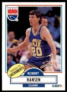 1990-91 Fleer Robert Hansen . Sacramento Kings #186