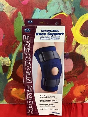 Soporte de rodilla estabilizador pequeño FLA con soportes en espiral y estabilizador de herradura nuevo en caja Foto 1 de 2