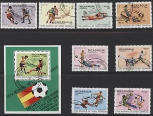 Nicaragua 1981 Espana '82 World Cup Football set of 8 & MS, used - Picture 1 of 1